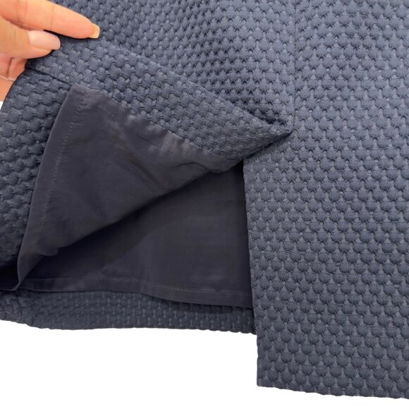 J Crew Women Navy Textured Lined Pencil Skirt SZ 6 Polyester Blend Office Wear - Picture 11 of 13